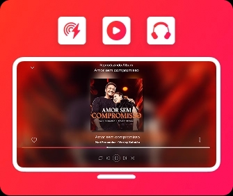 "ilustração de um computador exibindo a tela inicial do aplicativo Brisamusic, destacando suas funcionalidades e recursos."